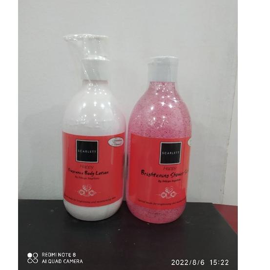 ㄺ PAKET SCARLETT WHITENING 2 IN 1 BODY LOTION + BODY SHOWER - PEMUTIH BADAN SCARLET ←
