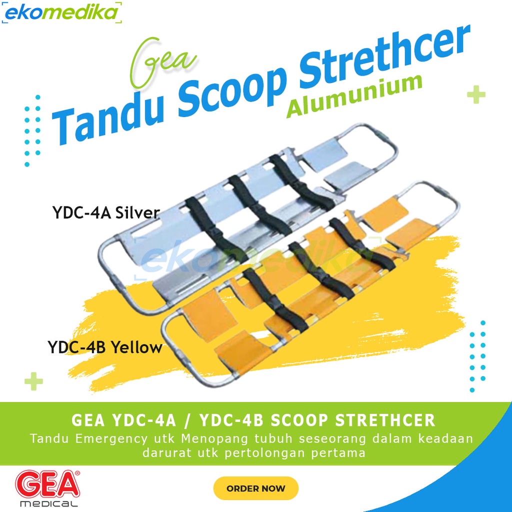 Tandu Scoop Stretcher GEA YDC 4A Alumunium - Tandu Evakuasi Tandu Scoop Stretcher GEA YDC-4A SILVER 