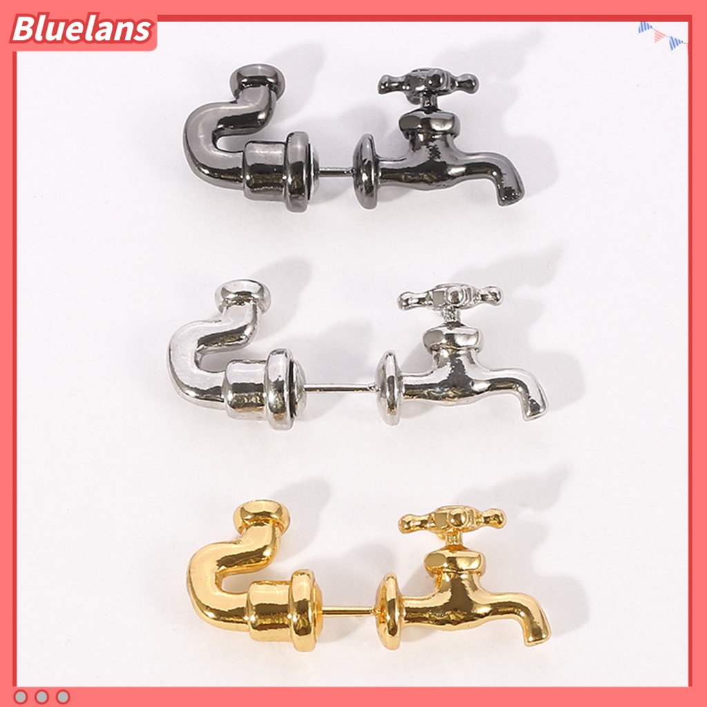 1 Pc Anting Stud Tindik 3D Bahan Zinc Alloy Gaya Punk Untuk Pesta