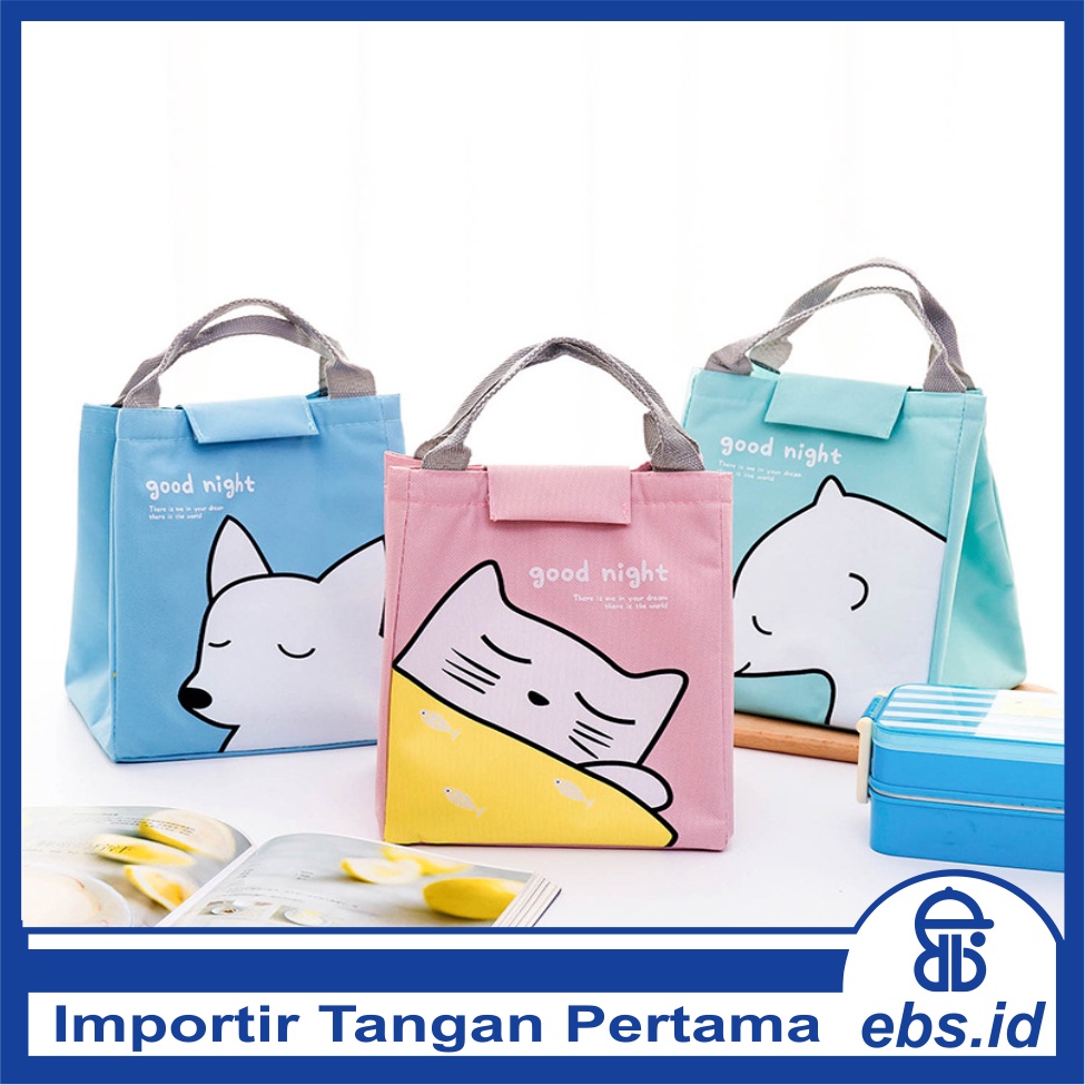 𝗘𝗕𝗦 ✅ PA076 Tas Bekal Jumbo Animal Goodnight Organizer Bag Kotak Cooler Makanan Import Murah