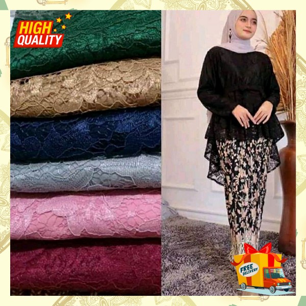 0 Indahkebaya | Setelan Kebaya Aurora Brokat  /  Baju Wanita Kondangan Modern /  Baju Muslimah Dress