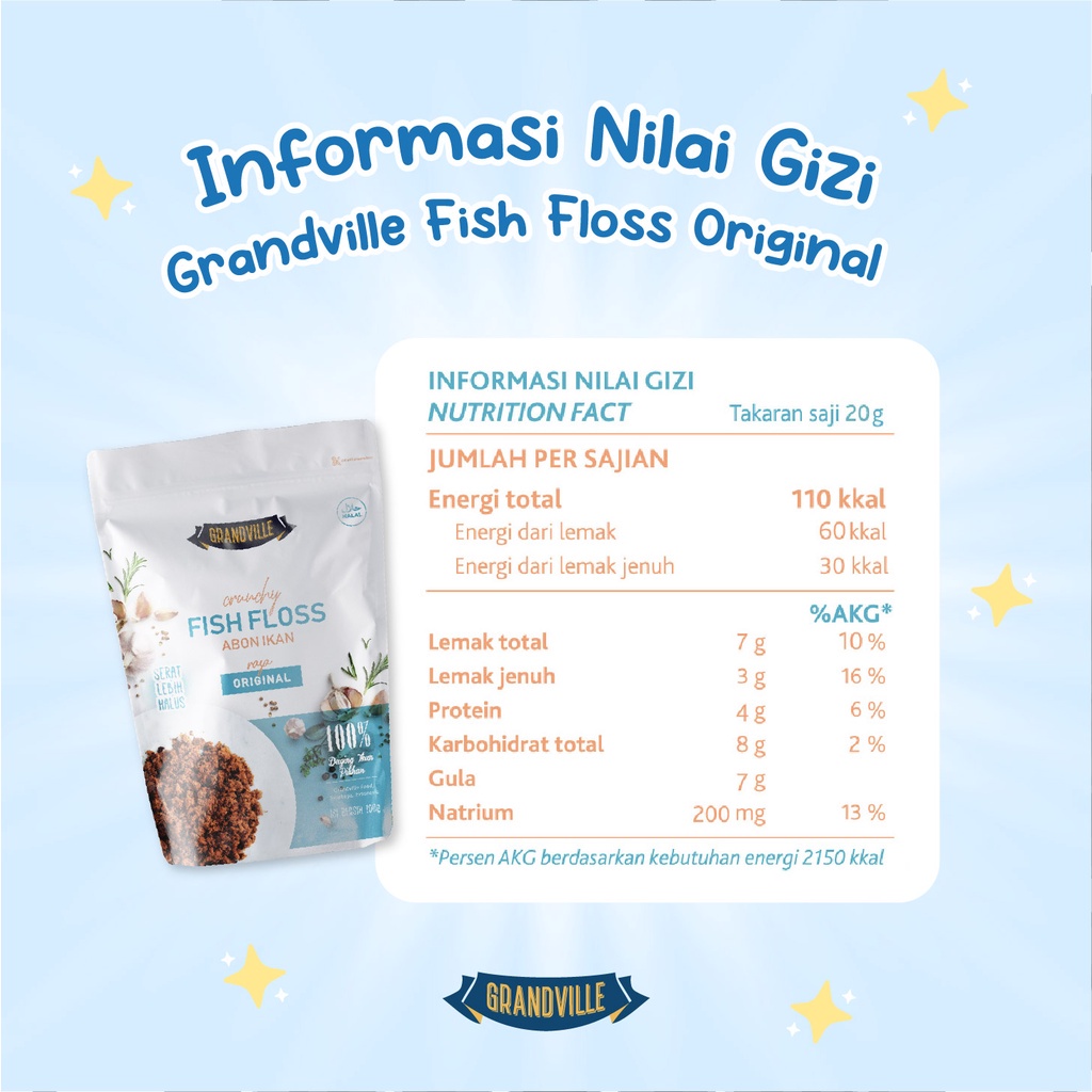 GRANDVILLE FISH FLOSS RASA ORIGINAL / 100GR