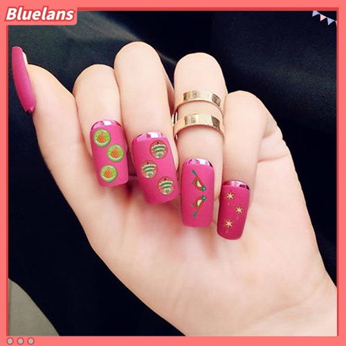 Stiker Nail Art Desain Snowflakes Snowmen 3D Untuk Dekorasi Natal