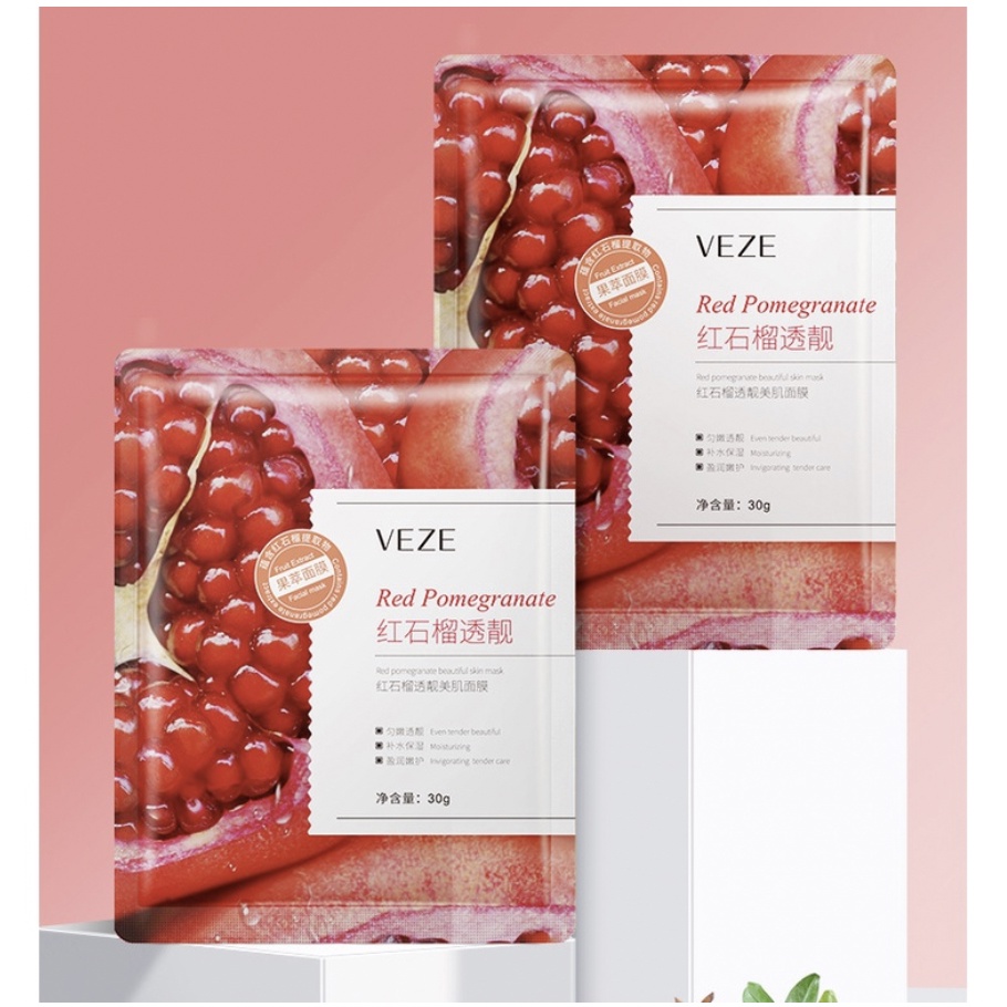 Veze Fruit Blueberry Sheet Mask Masker Wajah Masker Muka pelembab kulit Natural Sheet Mask Melembabkan muka BQ037