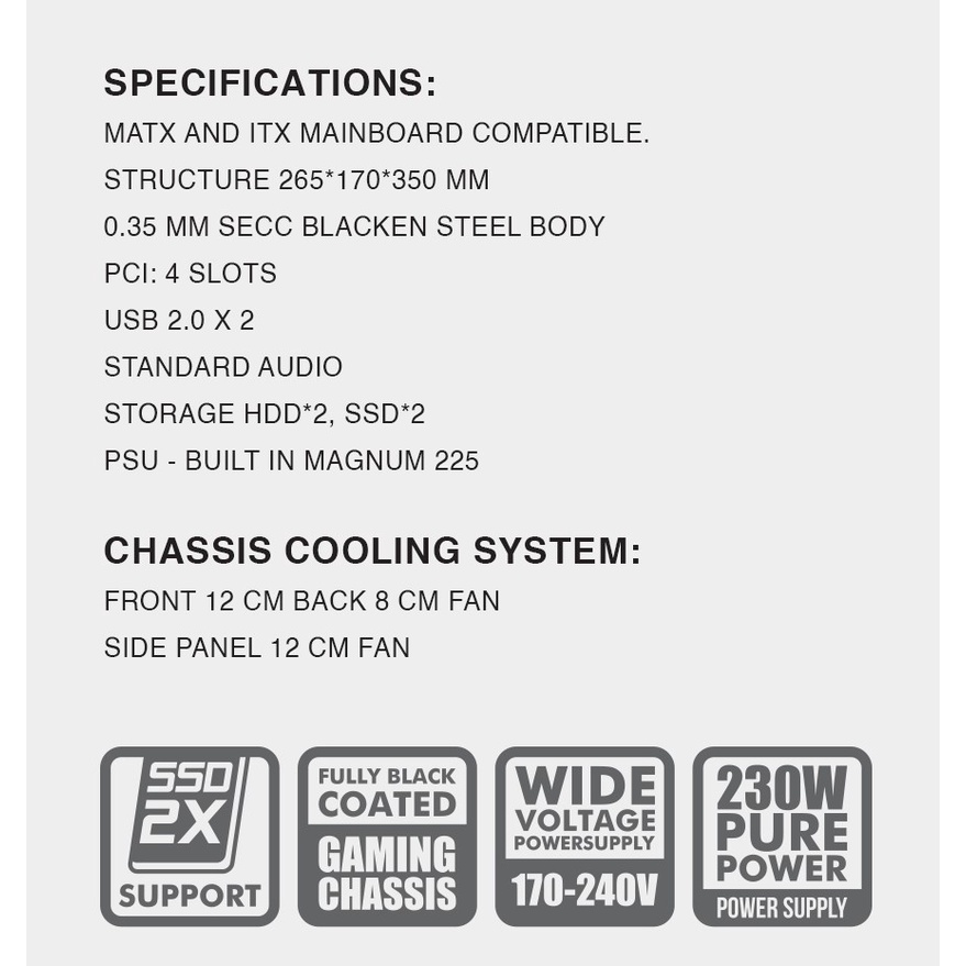 Alcatroz Azzura Neox with PSU 225W