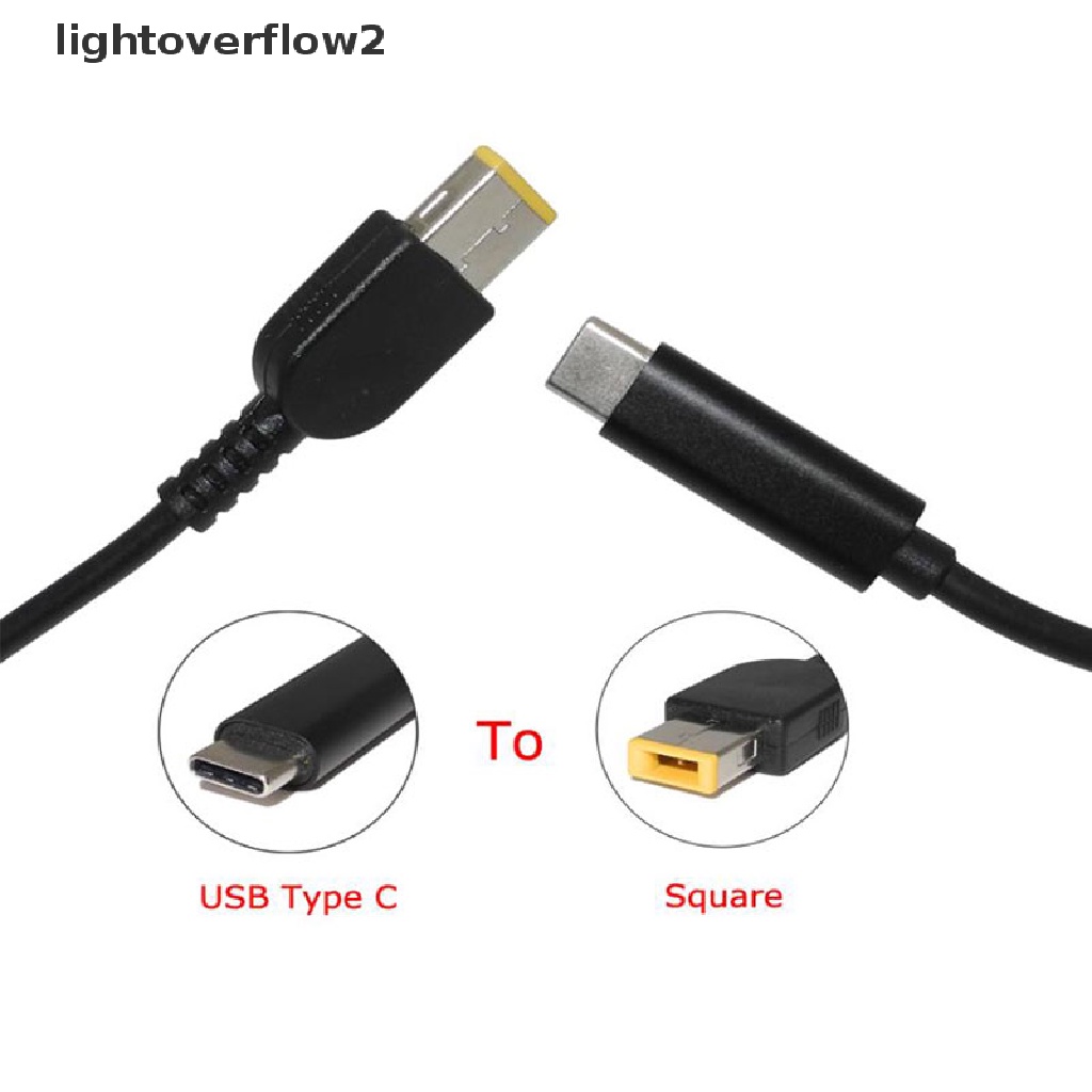 (lightoverflow2) Adapter Konverter Power USB Tipe C PD Dc Untuk Lenovo Asus Dell HP Laptop (ID)