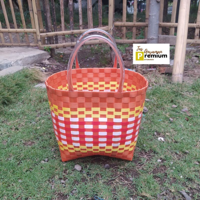 (UK 3) Tas Anyaman Motif Pagar/ Tas belanja/tas hajatan/Tas Souvenir