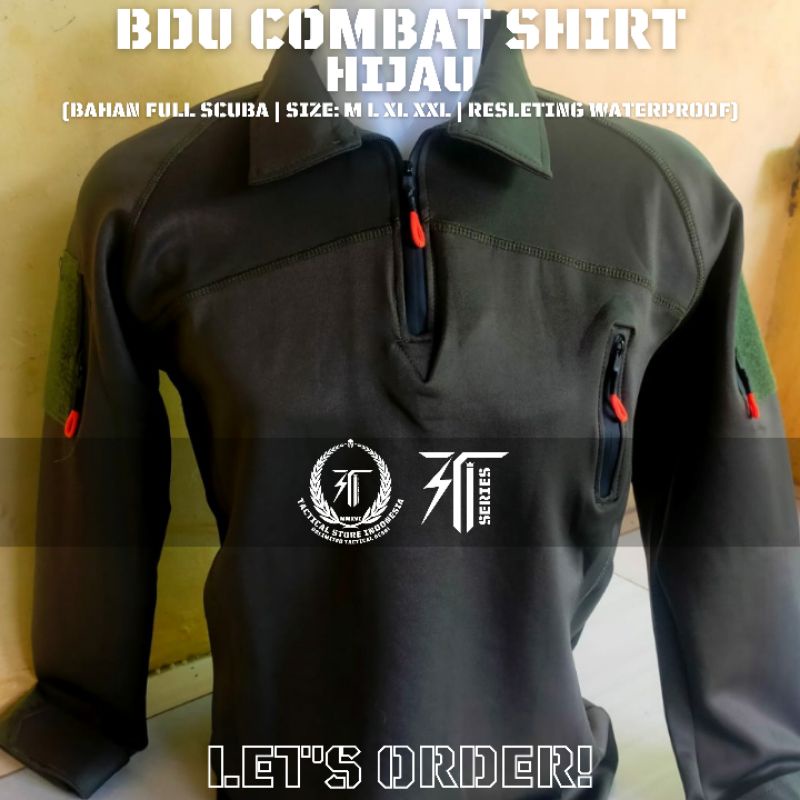 BDU Scuba Hijau - BDU Combat Shirt Full Scuba Lengan Panjang
