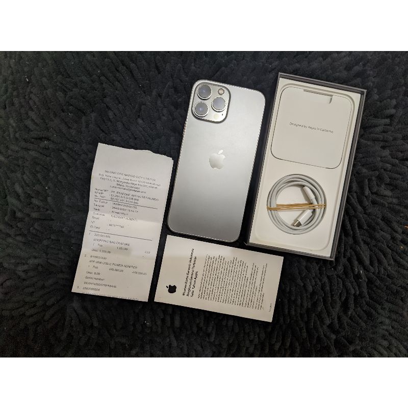 Iphone 13 pro max 128gb Ibox Graphite Feb 2023, BH100%, FULLSET ORI MULUSS