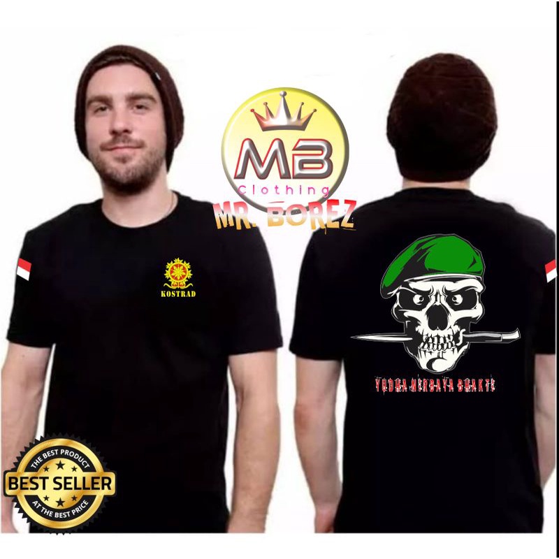 Kaos Lengan Pendek Kostrad Terbaru / Kaos Tni Ad Kostrad / Baju Kostrad Tni Ad / Baju Cowok Keren / 