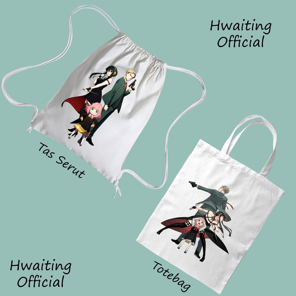 Tote Bag Spy X Family Anya Loid Yor Forger Anime Tas Serut