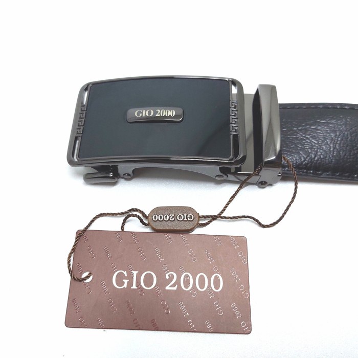 DISKON COD Tali Pinggang Pria Kulit GIO2000 Ori Rell 4cm / Gesper Autolock Import - Gio R.143