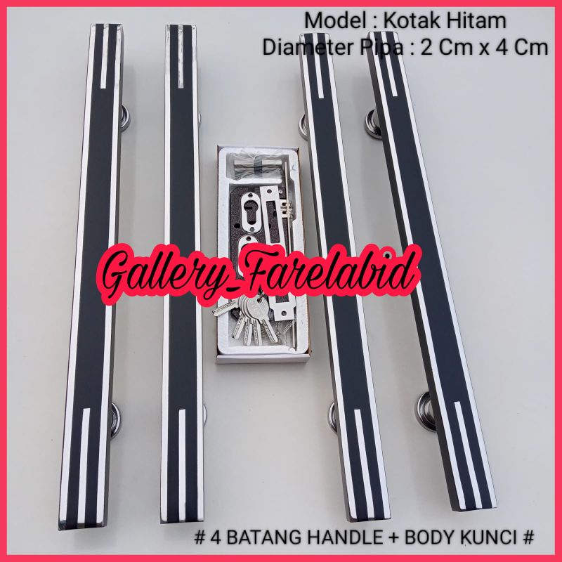 Handle Pintu Rumah Stainless Steel 45 Cm Set Kunci Gagang Pintu Rumah Modern Set Body Pelor Pegangan Pintu Kupu Tarung Set Tarikan Pintu Rumah Minimalis Set