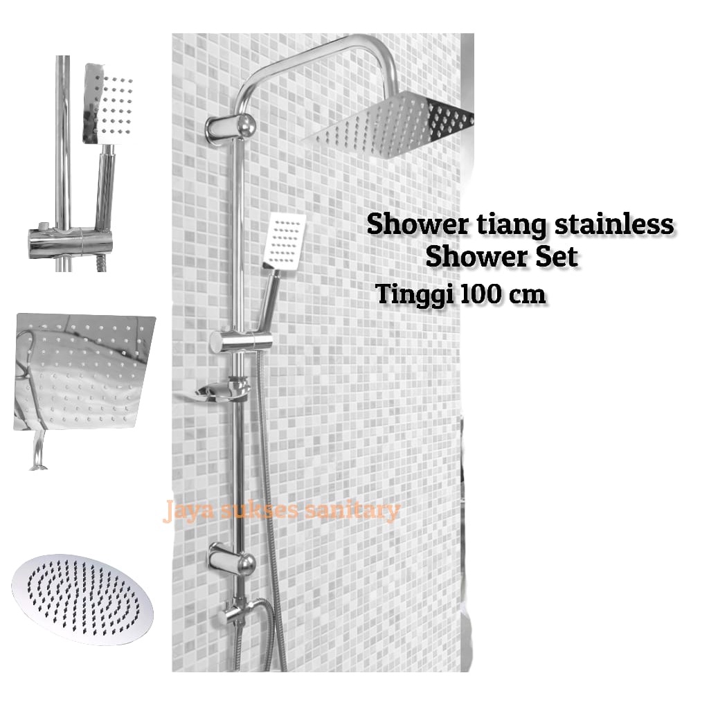 Shower Paket Lengkap Shower Kotak Bahan Stainless Shower Tiang Sepaket