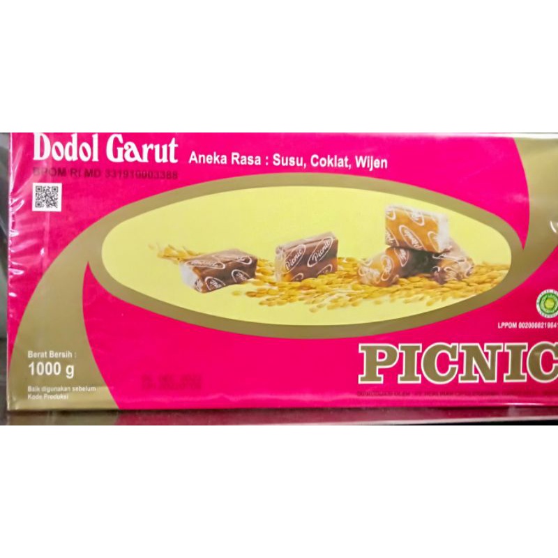 

Dodol garut asli picnic original premium 1kg rasa susu coklat wijen