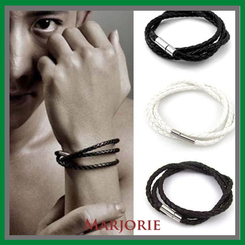 Gelang Korea Multi-layer Jalinan Twist Bracelet Tali Kulit Gelang S-MJD