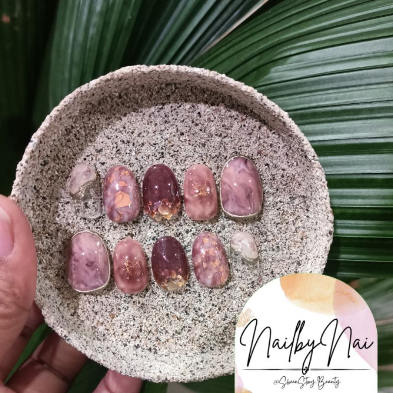 kuku palsu pernikahan | wedding nail art | simple nail art | R003