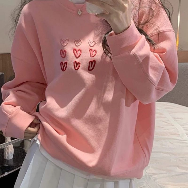 Sweater Wanita Lengan Panjang Bahan Fleece Sweater Cewek Lengan Panjang Baju Atasan Wanita lengan panjang baju atasan cewek lengan panjang Kaos wanita lengan panjang kaos cewek lengan panjang