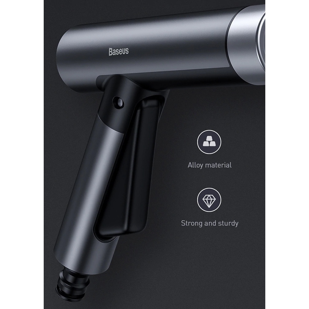 Baseus Semprotan Air Cuci Mobil High Pressure Car Washing Water Gun Sprayer with 15M Hose - CRXC01-B01 - Black