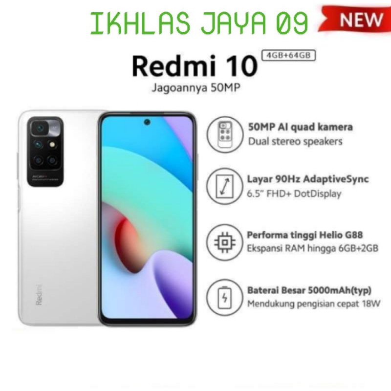 Xiaomi Redmi 10 2022 4/64 GB ~ Garansi Resmi