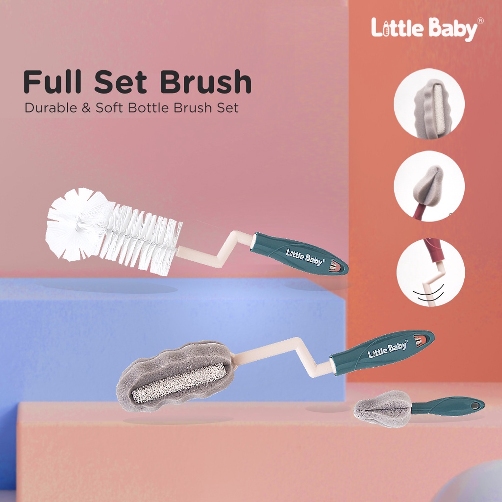 LITTLE BABY MURAH SIKAT PEMBERSIH BOTOL SUSU BAYI BOTTLE &amp; NIPPLE CLEANING BRUSH / SILICONE BOTTLE BRUSH A1B2C3