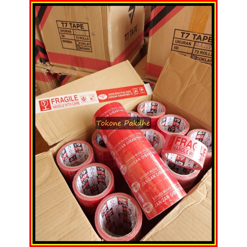 

Lakban Fragile Merah 2 inch Tulisan Jangan Dibanting 45mm x 72yard
