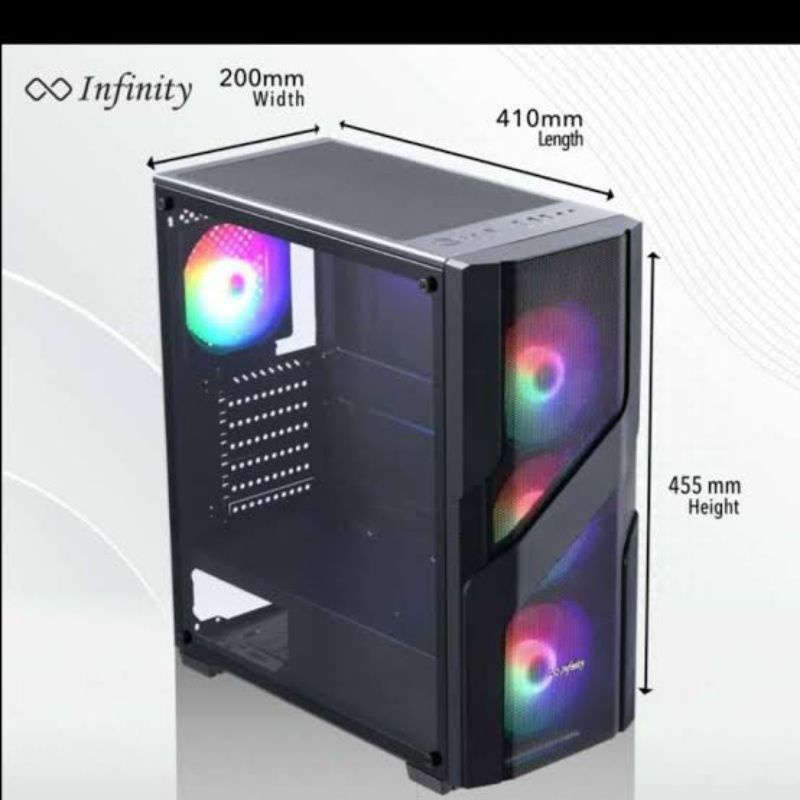 Casing PC Gaming Infinity Nebula V5 Tempered Glass Include 3 FAN