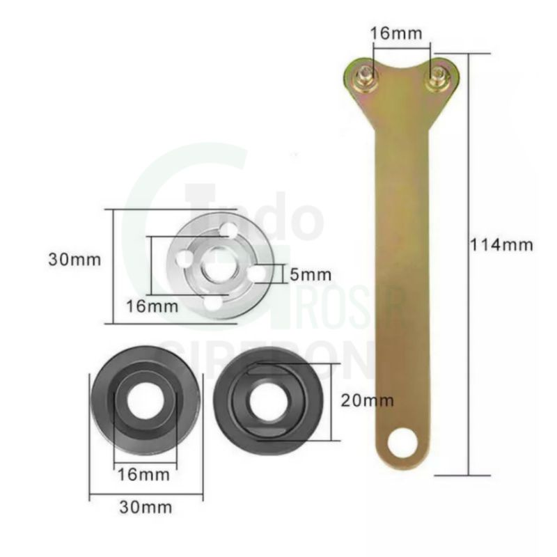 Kunci Gerinda Dan Inner Outer Mur Gerinda Tangan 4 Inch Set Penjepit Mata Gerinda