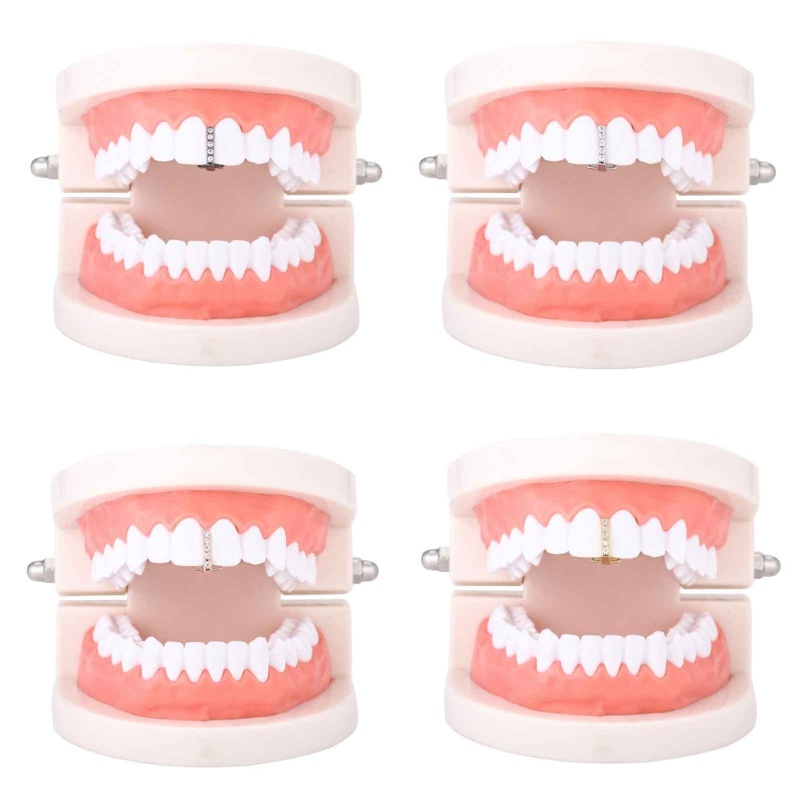 Zzz Cap Gigi Tunggal Besar Hias Berlian Imitasi 3 Warna Gaya Hip Hop