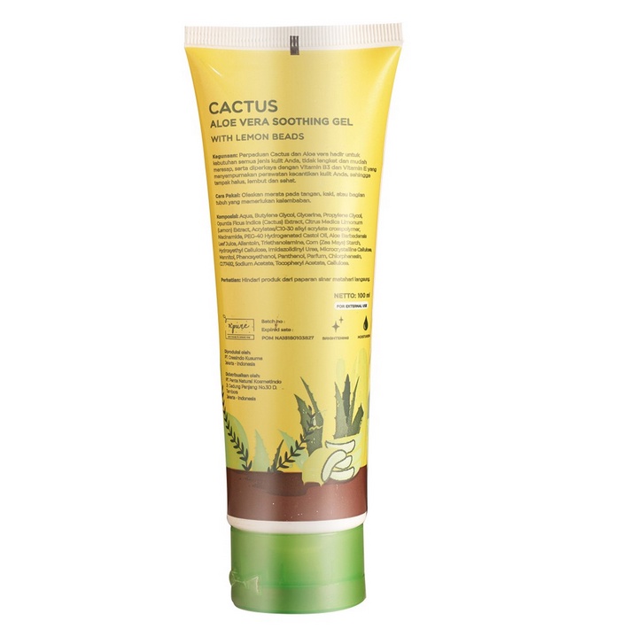 B27 N'PURE 100gr cactus aloe vera soothing gel tube travel size mini kaktus lidah buaya shooting pelembab wajah bpom murah asli original menenangkan melembabkan anti aging acne bruntusan beruntusan jerawat garis halus