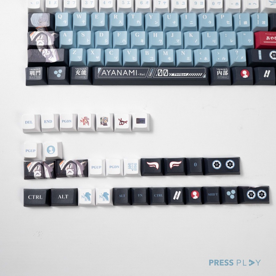 Press Play Rei Ayanami Evangelion PBT Keycaps 142 set JSA Profile