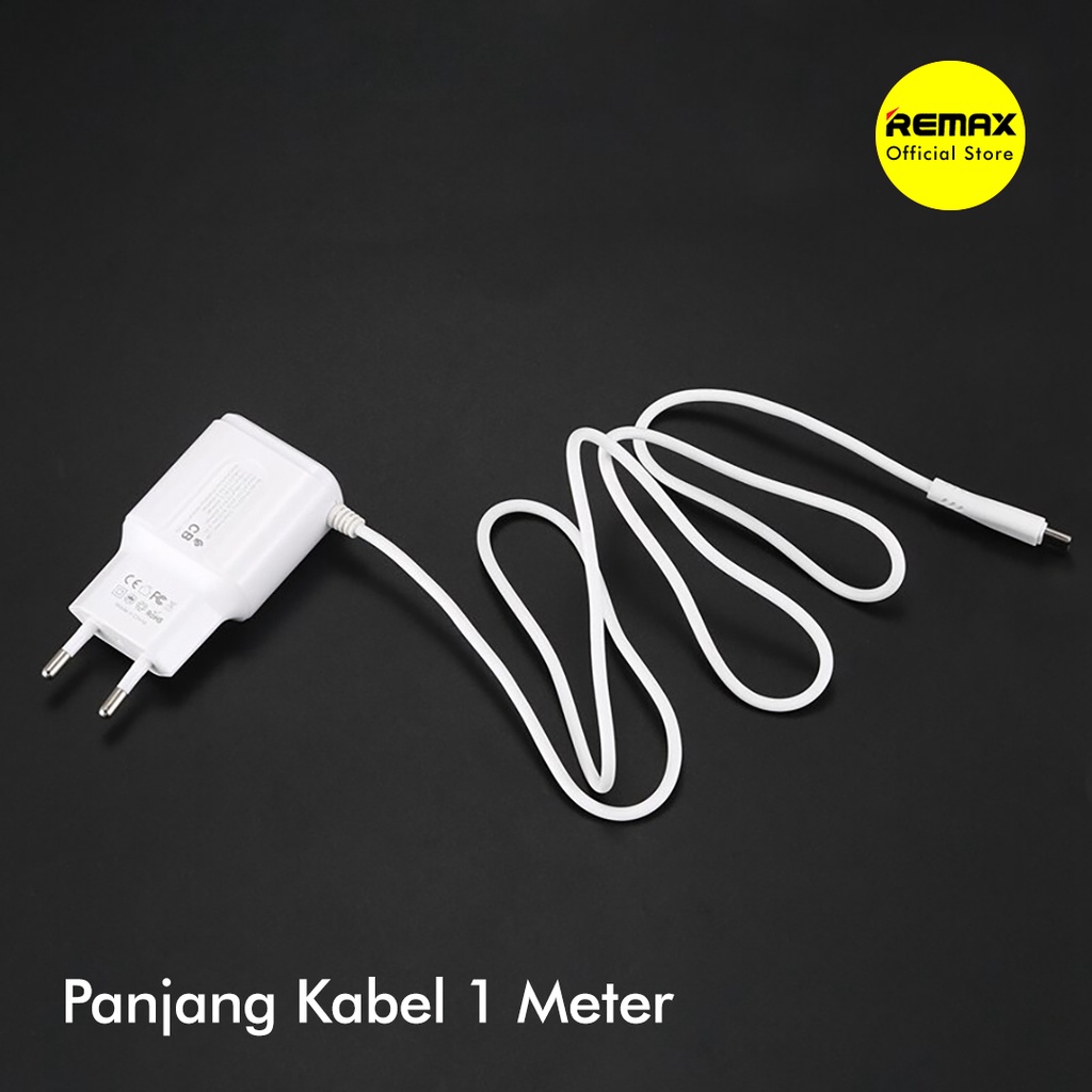 Remax Charger Adapter 2 Port USB + Built In Kabel Type C 2.4A RP-U22PRO-A