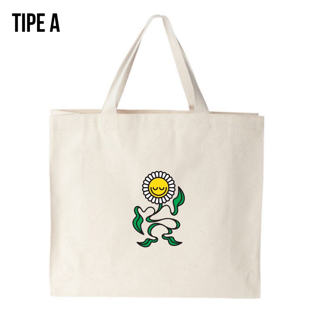 Tote Bag Canvas FLOWER / Tas Nudie Canvas / Tote Bag Kanvas / TIPE A