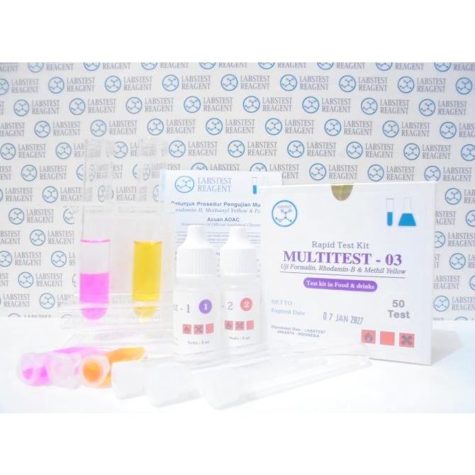 Multitest Formaldehida, Methil Yellow & Rhodamin-B / Multi Test Kit