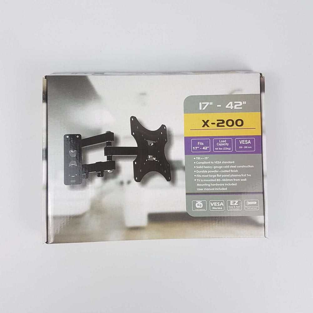 Taffware Telescopic TV Bracket 2.5m 200 x 200 Pitch 17-42Inch TV X-200