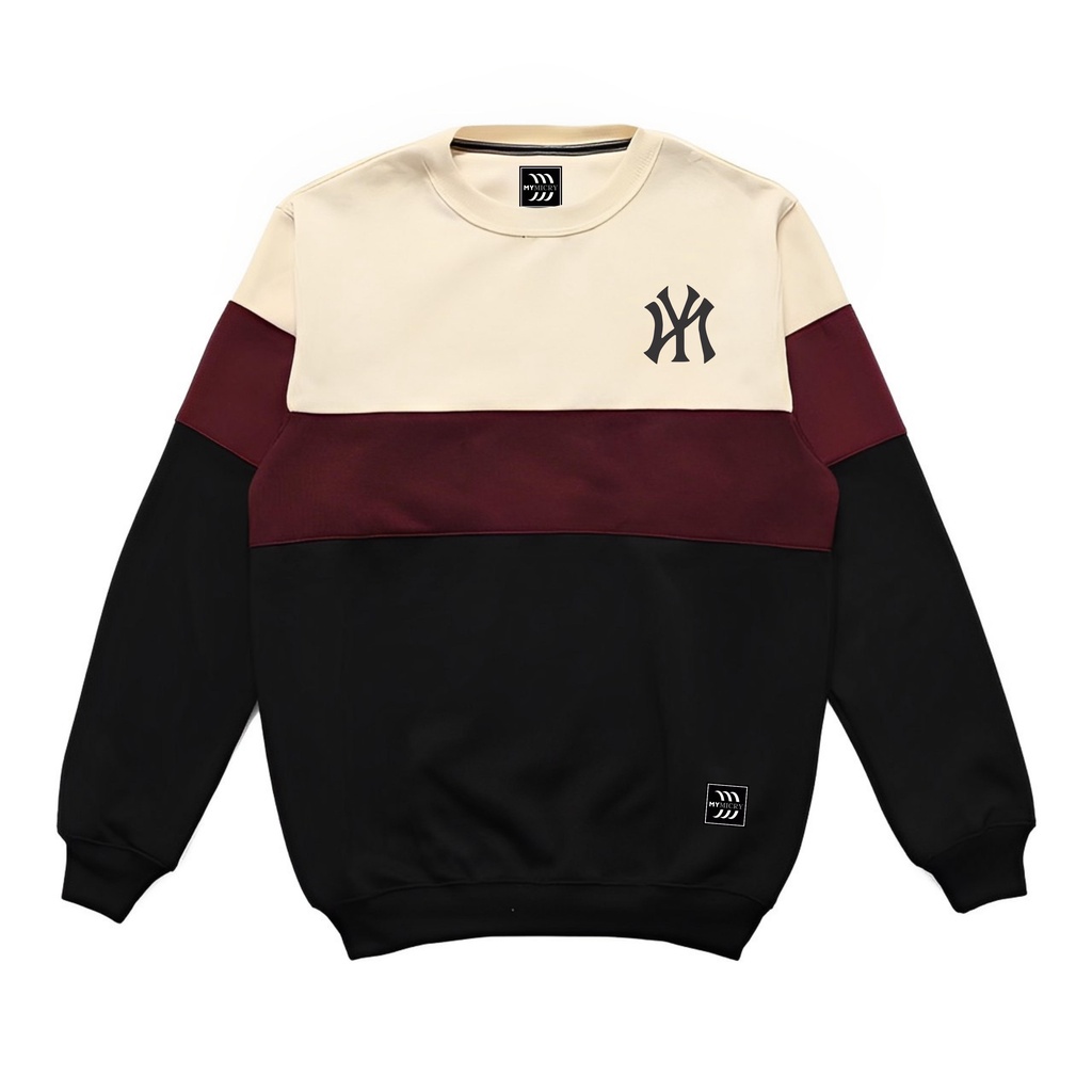 Mymicry Crewneck Pria Kombinasi 3 In 1 New York Original Brand Berkualitas Premium Sweater Crunek Oversize Unisex Terbaru