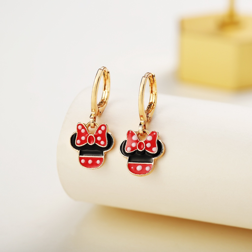 Y132 Perhiasan Lapis Emas Anting Anak Minie Mouse