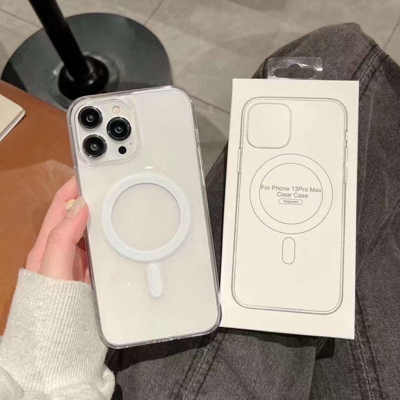 (MAG) - IPHONE 7G 8G SE 2020 SE 2022 7 PLUS 8 PLUS X XS XS MAX XR 11 11 PRO 11 PRO MAX 12 MINI 12 12 PRO 12 PRO MAX 13 MINI 13 13 PRO 13 PRO MAX 14 14 MAX 14 PRO 14 PRO MAX - MAGSAFE CASE MAGNETIC WIRELESS CLEAR PREMIUM