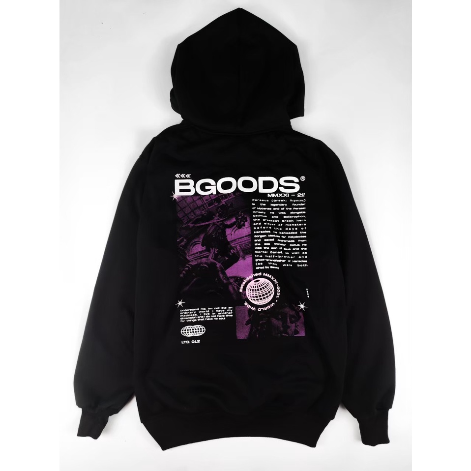 HOODIE PRIA BGOODS HITAM / HOODIE DISTRO PREMIUM QUALITY ORIGINAL BANDUNG / HOODIE FLECEE SIZE M L XL