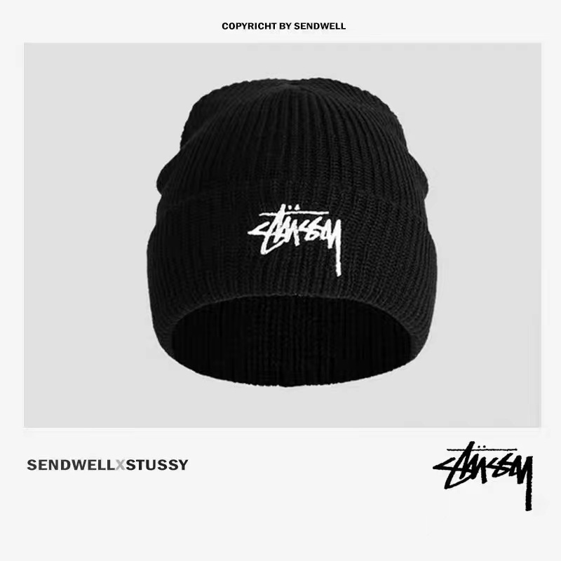 Topi Beanie Rajut Desain Stussy Gaya Kasual Untuk Pria Dan Wanita