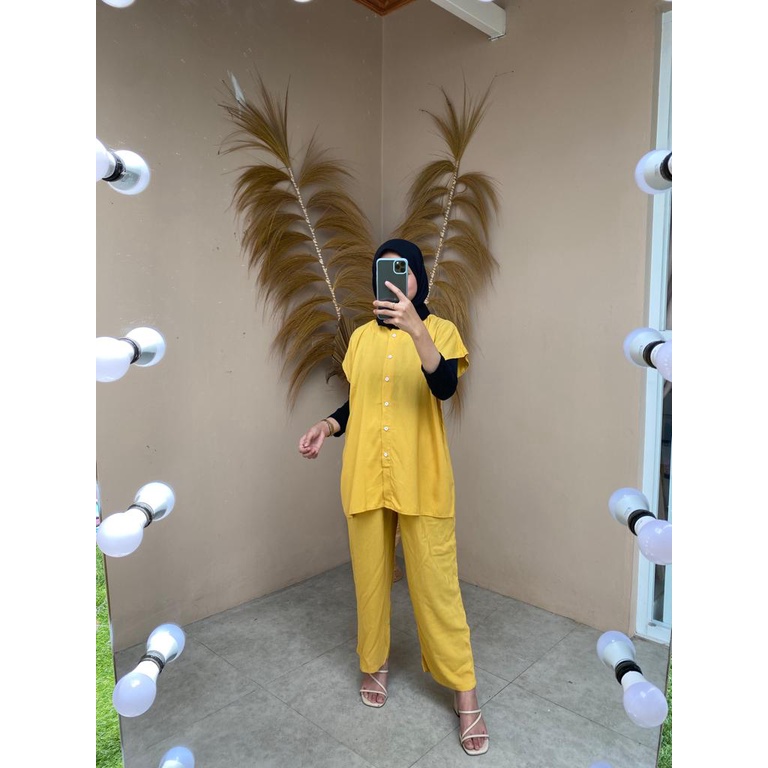 set kemeja rayon polos