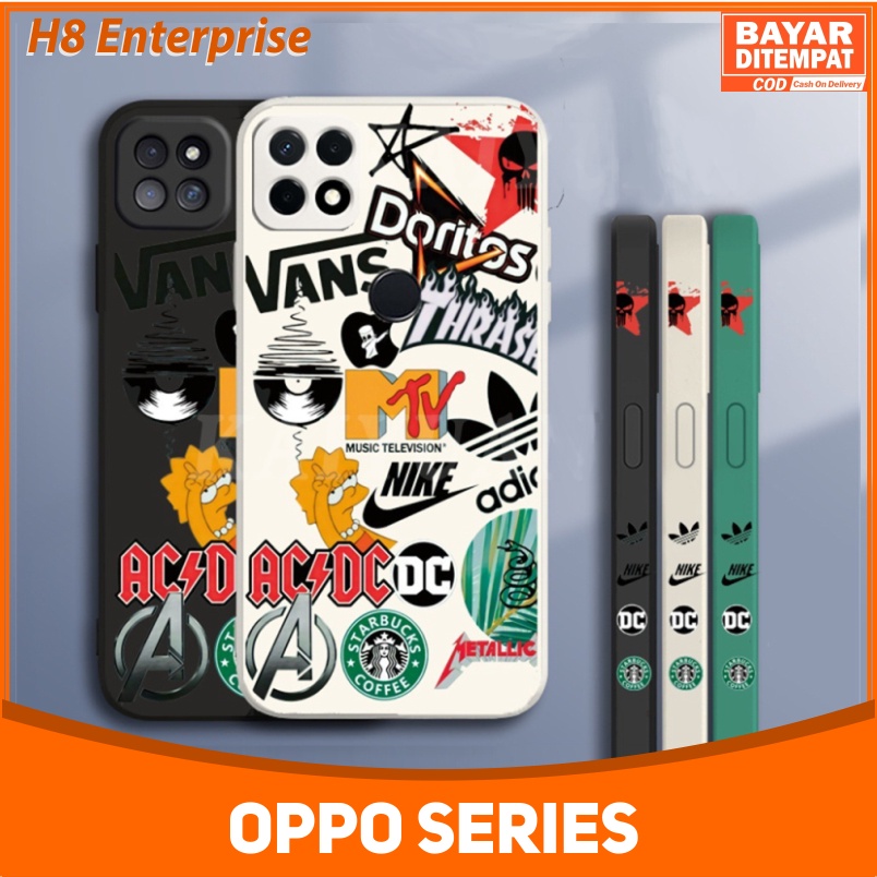 Casing Oppo A1k A5S A5 2020 A7 A9 2020 A11K A12 A57 5G A57S F9 Liquid Case Liquid Doritos Music And Hypebeast Brand Dove Premium With pelindung kamera