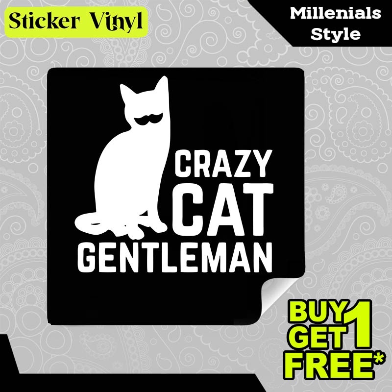 

Stiker Sticker Crazy Cat Gentle Man Gambar Unik Desain Keren dan Kekinian Aesthetic Bahan Vinyl Satuan Anti Air