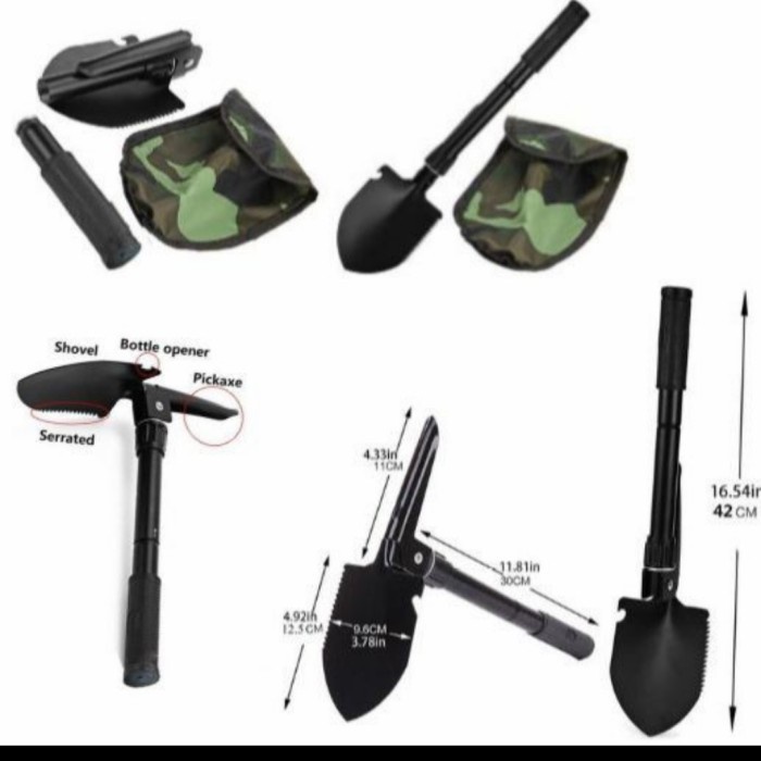 PROMO!! CANGKUL LIPAT MINI PORTABLE SHOVEL HIKING CAMPING / SEKOP TAMAN PACUL MULTIFUNGSI