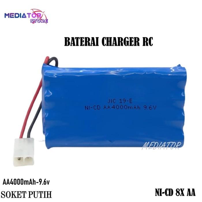 Dance Ready Battery Charger Rc/Mainan Mobil Remot 8X Aa Soket Putih Ni-Cd