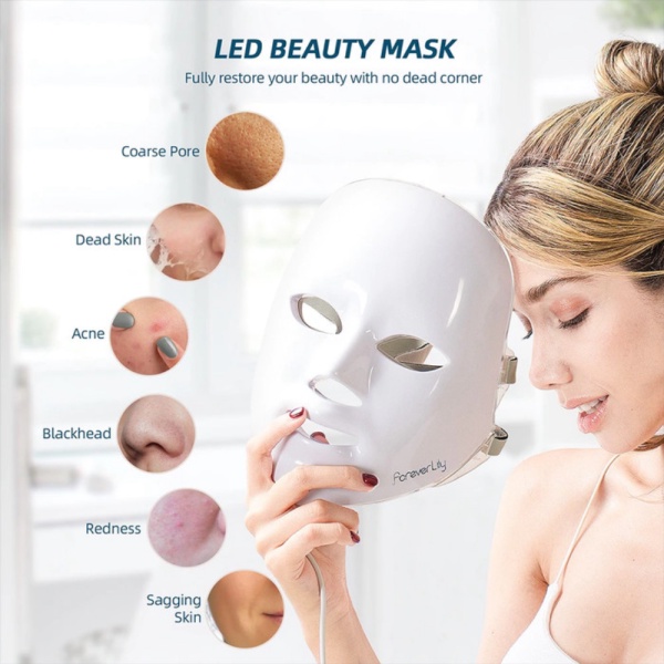 Promo Masker Wajah Facial Mask LED Phototeraphy  Remote Control Berkualitas