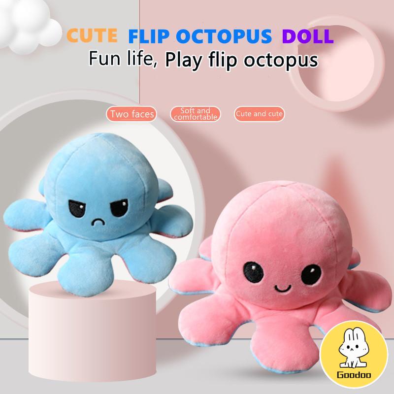 Boneka TikTok Reversible Octopus Cumi Gurita Warna Bolak Balik Soft Yelvo-S -Doo