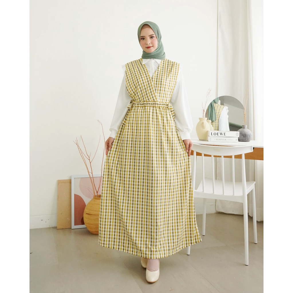 Dress Maxi Square | Dress Wanita Motif Kotak