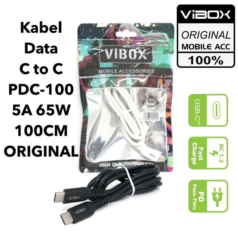 Kabel Data  C to C PDC-100 5A 65W 100CM ORIGINAL Promo By Sen