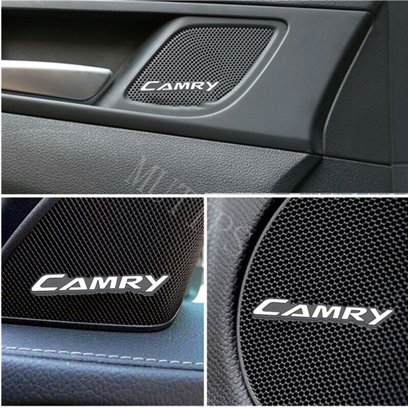 4pcs Stiker Logo Toyota Camry Mini Bahan Alloy Untuk Speaker Mobil